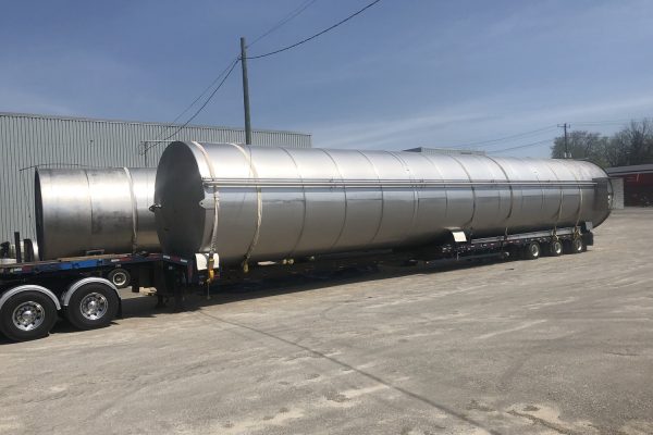 powder silos loaded for transport